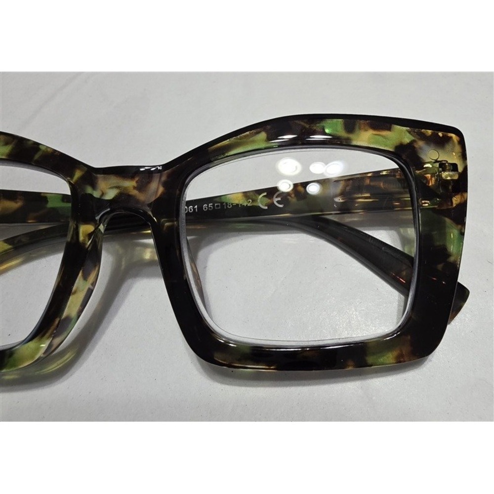 NWT EyeKepper 2.5 Square Cat Eye Green Tortoise Readers Reading Glasses 135666